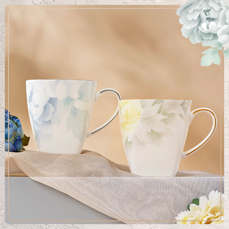 华光国瓷 骨瓷水杯茶杯泡茶杯新中式会客茶杯碟陶瓷杯喝水杯子,餐饮具,茶杯,淘宝优惠券,粉丝福利购,淘宝优惠卷