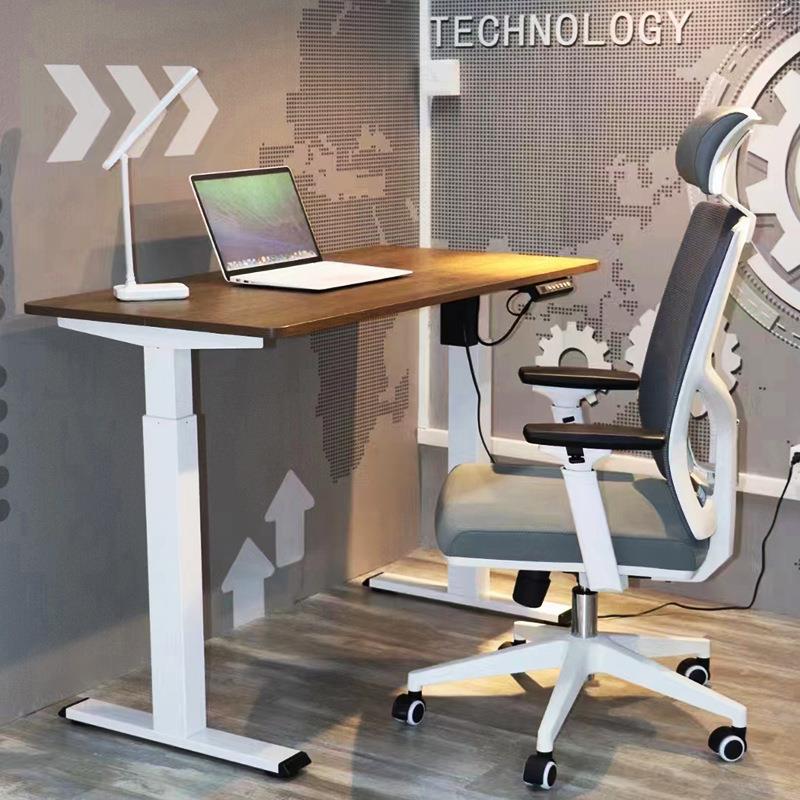 电动升降电脑桌现代简约板式办公桌可调节升降桌子办公家具