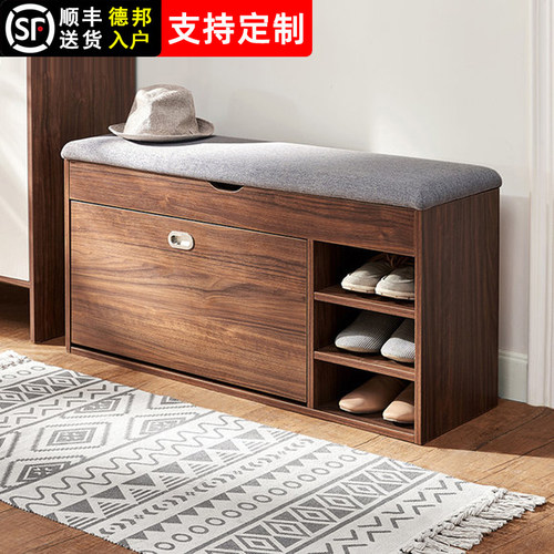 设计师入户玄关收纳换鞋凳软包垫
