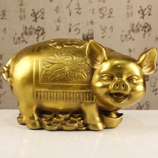 铜福字猪铜猪大福猪生肖猪家居客厅摆设装饰品工艺品