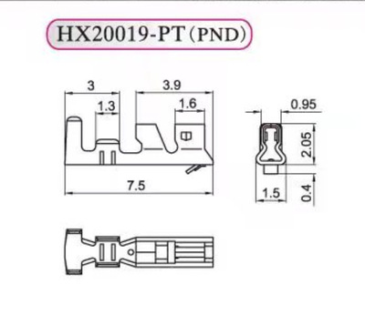 红星PND-PT 接插件 HX20019-PT 连带端子压线簧片 8K/盘
