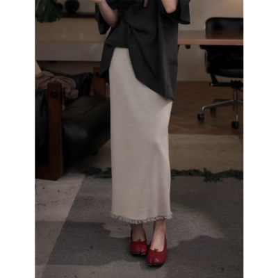 7SEVEN 26新款亚麻设流苏裙计师款半身裙女5862