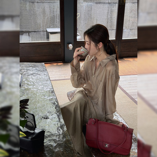 7SEVEN 天丝裙套装~典雅香槟色轻奢爽滑舒适休闲通勤套装女9428