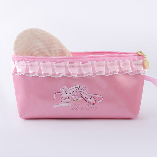 鞋袋女童舞蹈鞋收纳袋装鞋练功芭蕾舞包儿童网兜鞋包粉色拉链小包