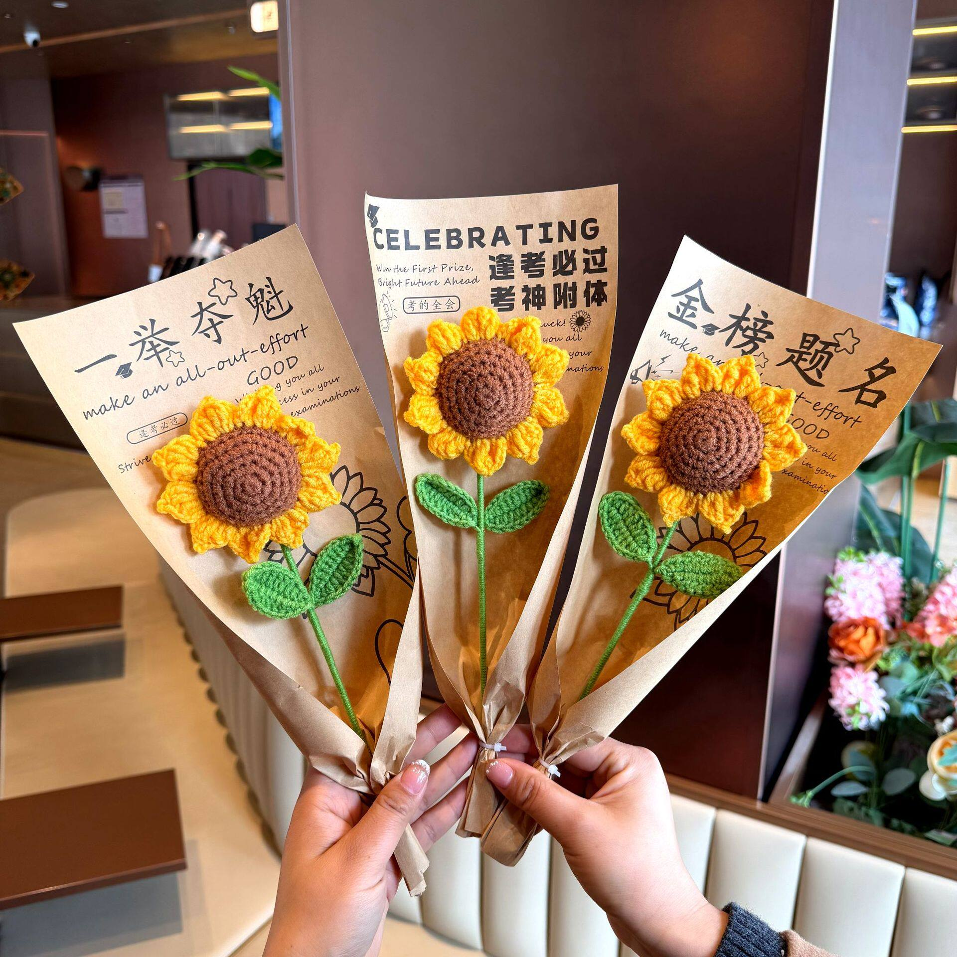 向日葵仿真花花束一举夺魁太阳花假花仿真花中高考毕业仪式感礼物