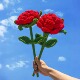 超大束手工编织冰条线巨型手捧玫瑰花仿真花束单支七夕节生日礼物