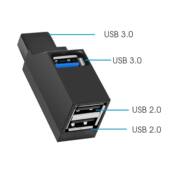 君麟车载充电器usb3.0扩展器笔记本电脑分线器多接口一拖三转接头多功能汽车U盘转换器hub集线器typec拓展坞