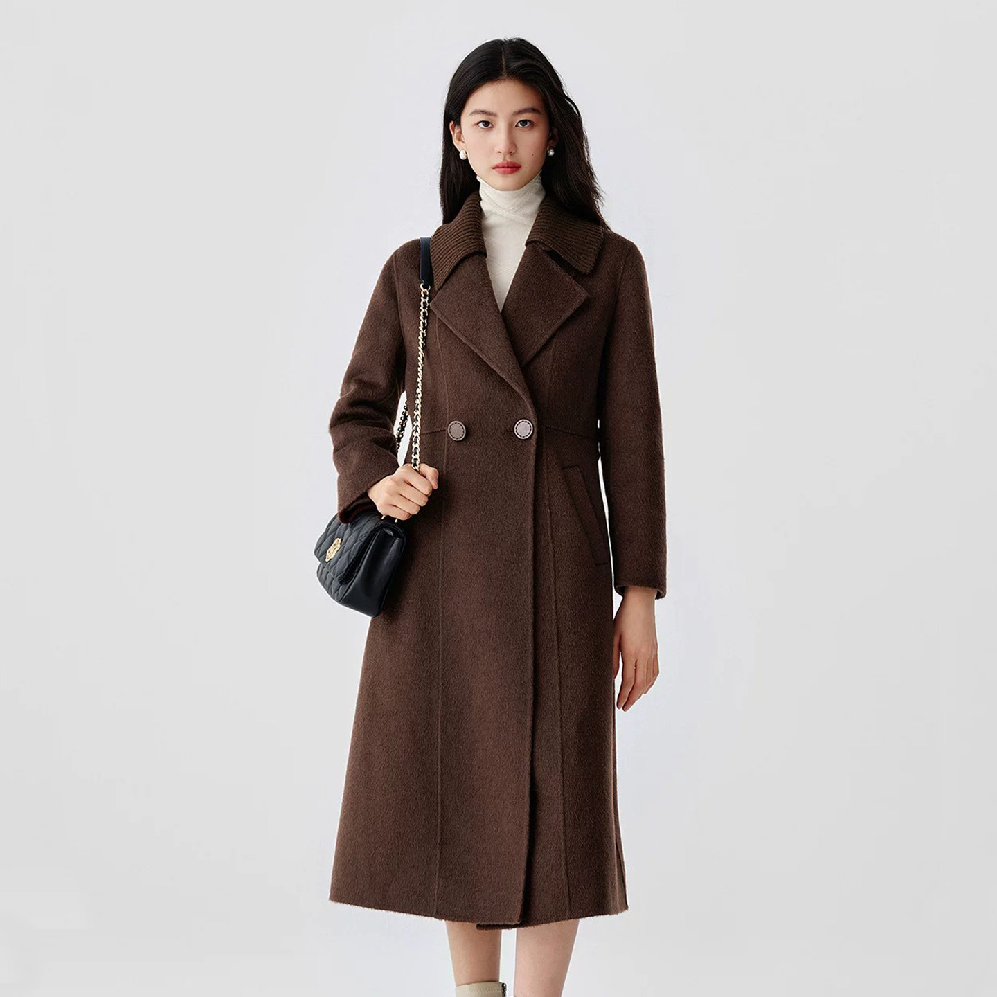 珂莱商场同款2025冬季新款女装老钱风中长款羊毛双面呢子大衣外套,女装/女士精品,毛呢外套,淘宝优惠券,粉丝福利购,淘宝优惠卷