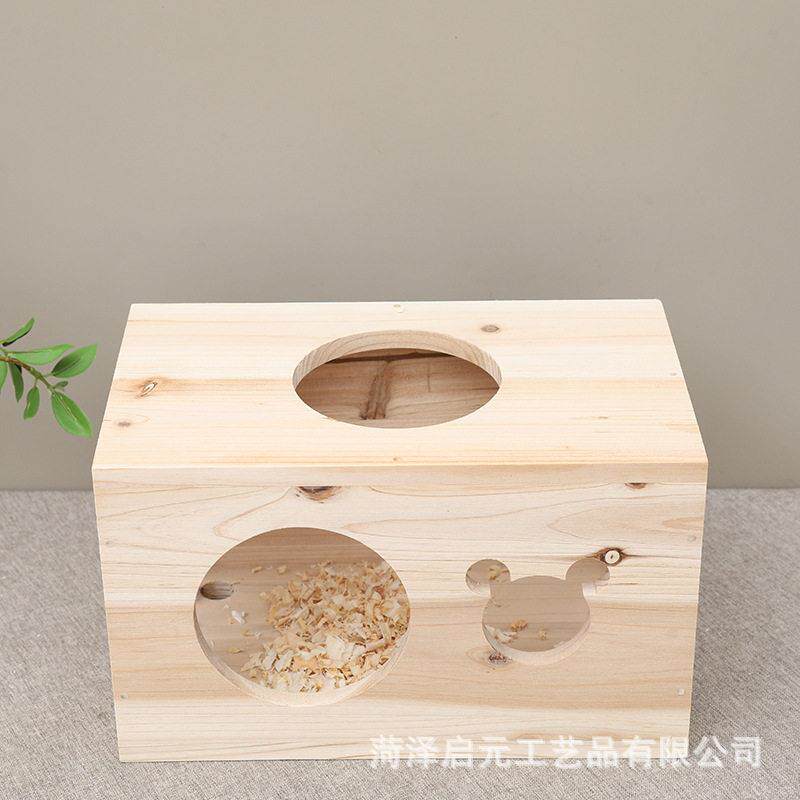 定制兔子窝超大龙猫荷兰猪松鼠实木屋金丝熊窝刺猬小房子小宠物窝