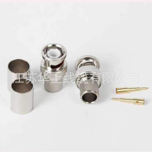 全铜镀镍 BNC-C-J7 可接50-7 MR400馈线 BNC公头 射频同轴连接器