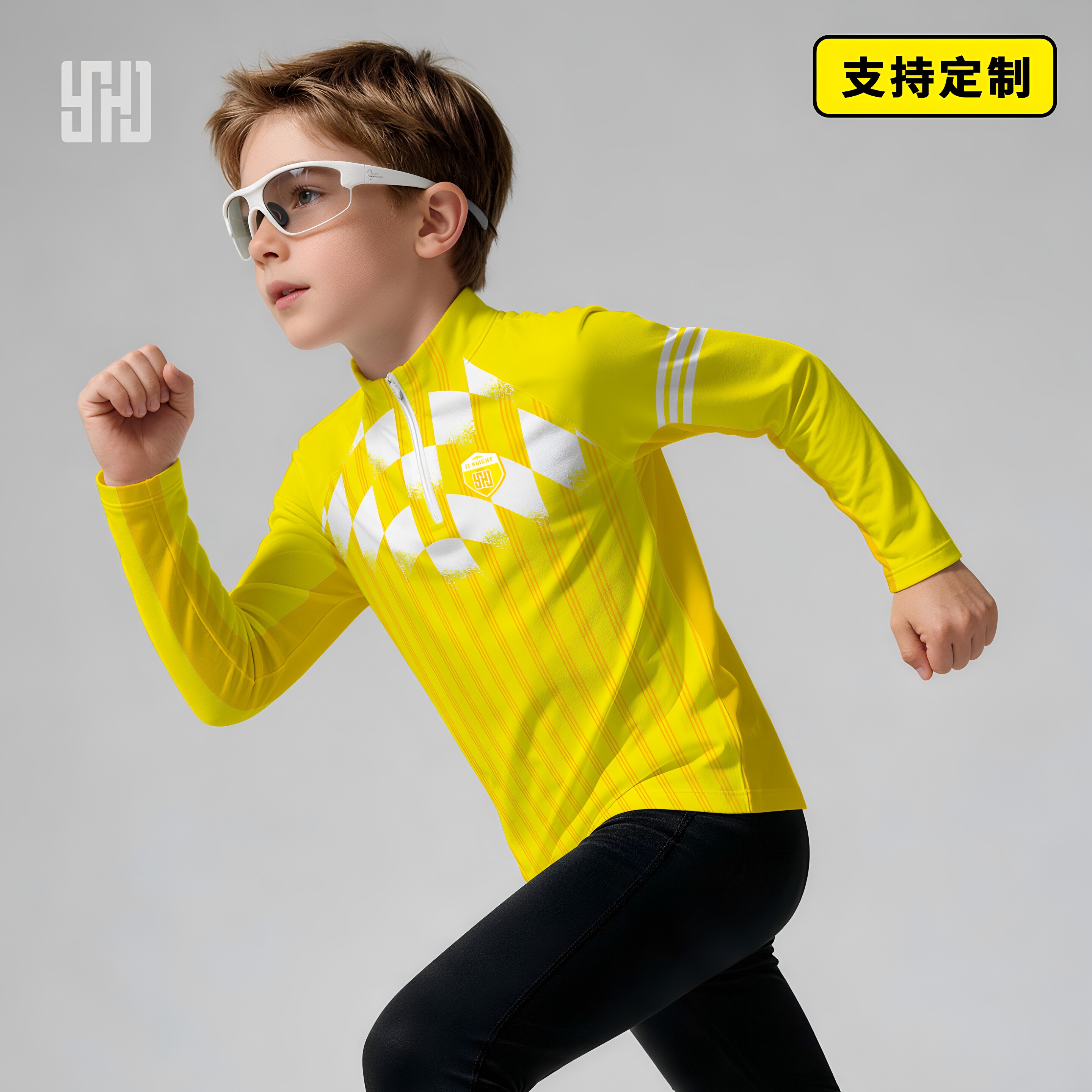 儿童长袖速干透气骑行服图片