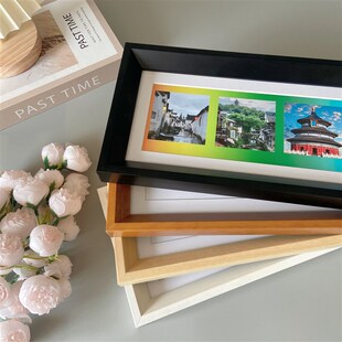 拍立得相框彩虹相纸mini3寸5寸SQ方4寸照片装裱实木相框挂墙摆台
