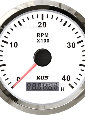 KUS仪表 转速表4000rpm 12/24V 柴油发动机用 速比0.5-250