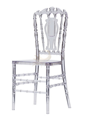 现代Chiavari户外婚礼餐椅耐用透明树脂铁金属花园客厅铁厅派对