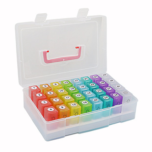 新款31天早晚便携药盒 一个月可拆分随身携带分装药丸盒