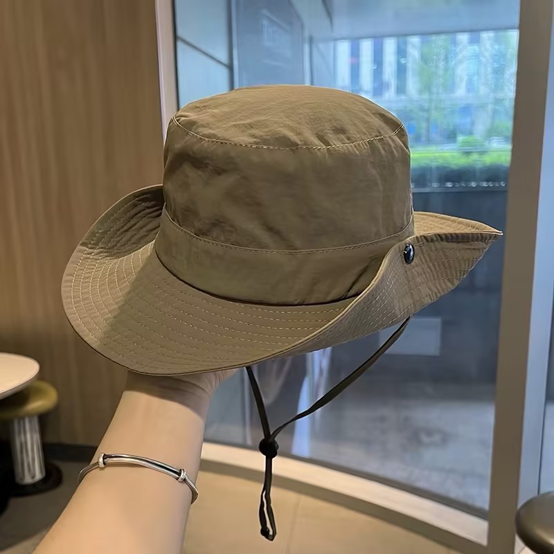 荣美速干登山帽女夏户外防晒遮阳帽透气西部牛仔帽钓鱼渔夫帽子男