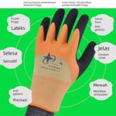 包邮 星宇1 1弹力星加强指防滑耐磨喷盐磨砂乳胶手套双层加固耐用