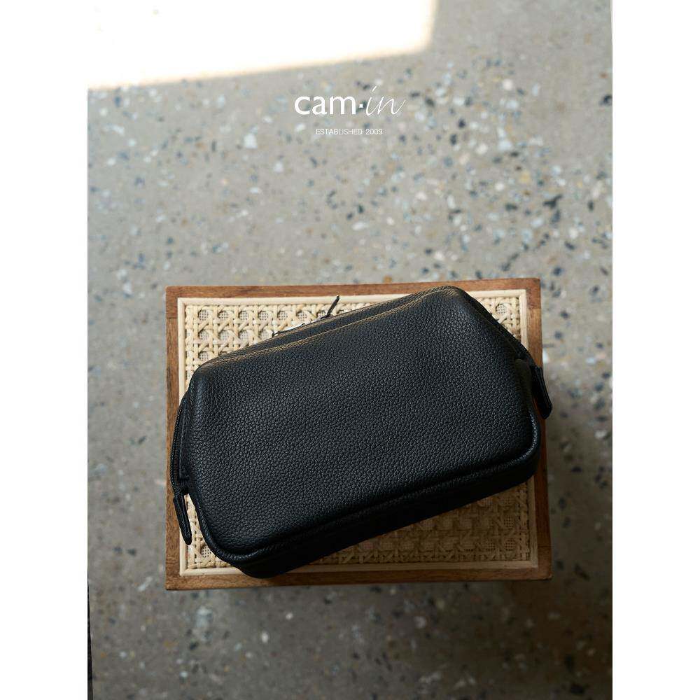 cam-in手工togo纹真皮单眼数位相机手拿包微单眼相机相机镜头可携式收纳包