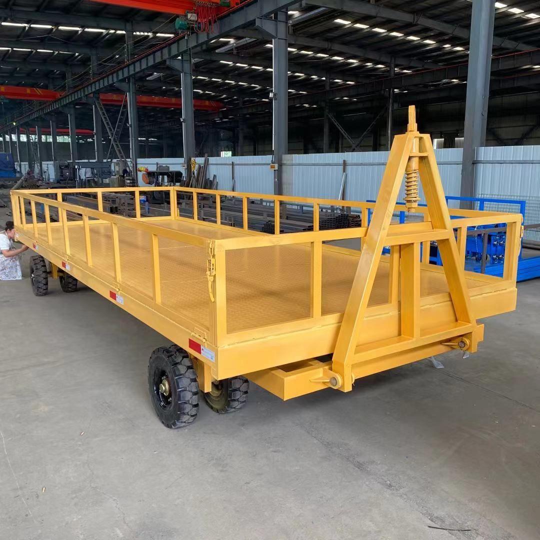 平板拖挂车厂区搬运车货物转运车大吨位重型工具车牵引平板拖车