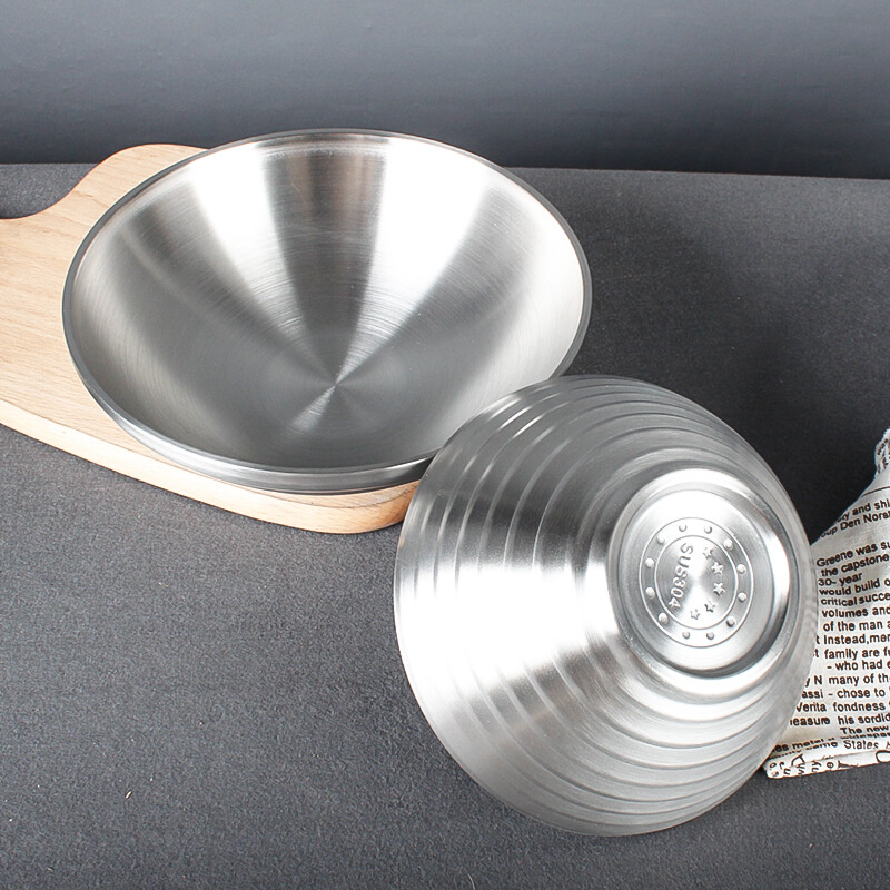 厂家直销加厚304不锈钢碗双层隔热碗斗笠碗 冷面碗商用双层碗汤碗