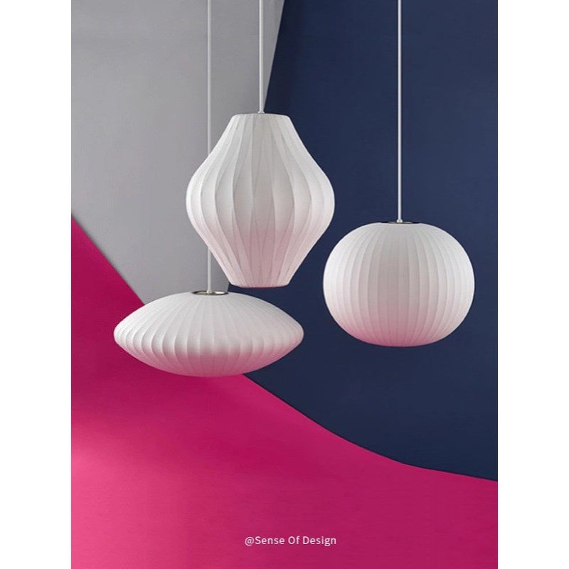 北欧Hman Miller布艺蚕丝吊灯设计师款简约客厅卧室餐厅吊灯