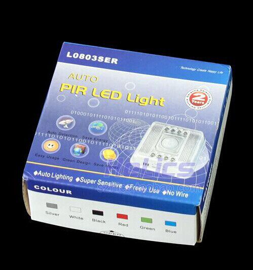 L0803 人体感应灯红外感应 8LED方型节能智能光控灯楼梯感应灯