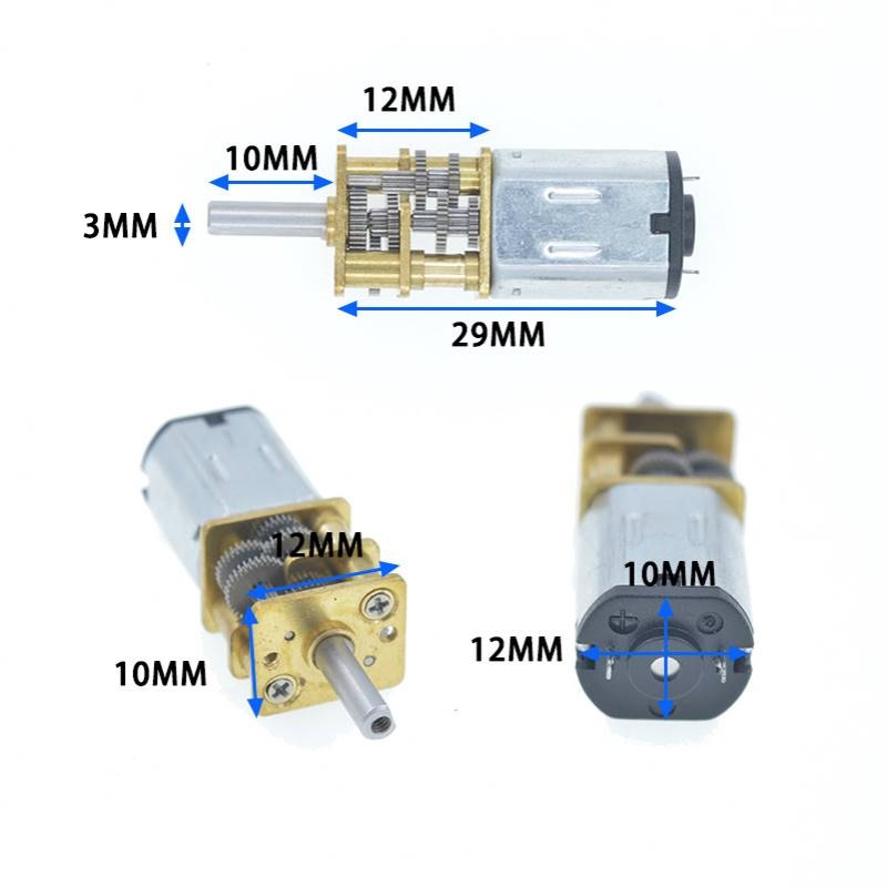 GA12-N20轴端打孔 微型直流齿轮减速低速电机马达 3V6V12V