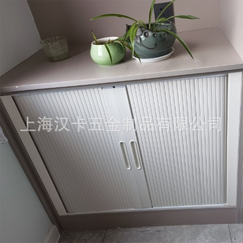 手动式塑料卷帘门百叶推拉门橱柜柜门遮挡帘pvc折叠门现代风格