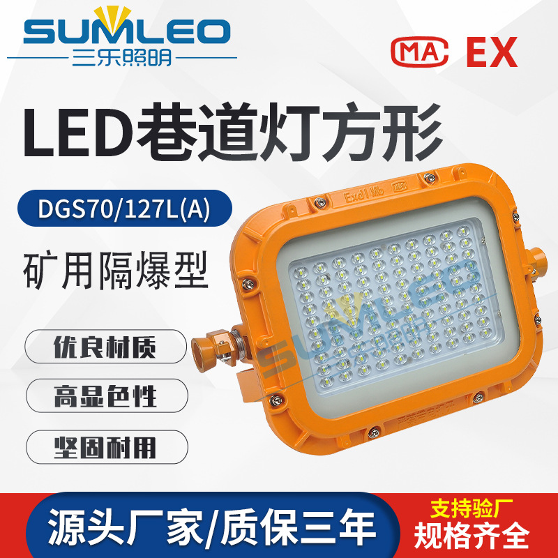 生产DGS70/127L(A)矿用隔爆型LED巷道灯方形 矿用隔爆型LED照明灯