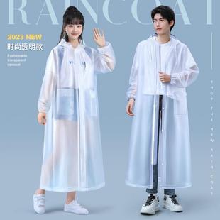 日本进口雨衣男女夏季 单人全身防护防雨透明外穿雨披女 款 加厚长款