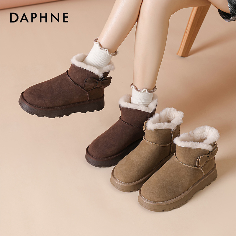 达芙妮2025新款秋冬厚底保