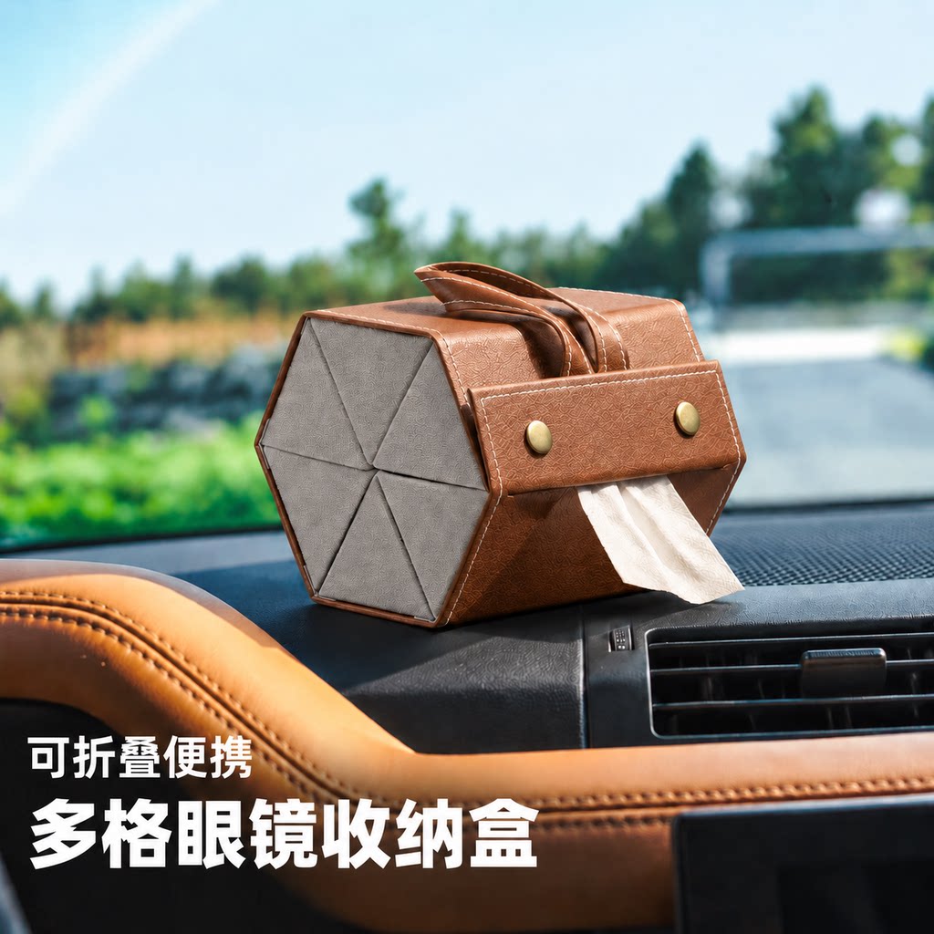 眼镜收纳盒多格太阳镜盒女款折叠便携高级感抗压墨镜眼镜盒男新款