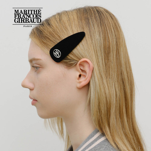 MARITHE品牌圆形LOGO丝绒发卡