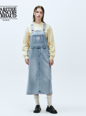 MARITHE牛仔背带裙 潮流女士全棉LOGO舒适肩带连衣裙2025年秋冬