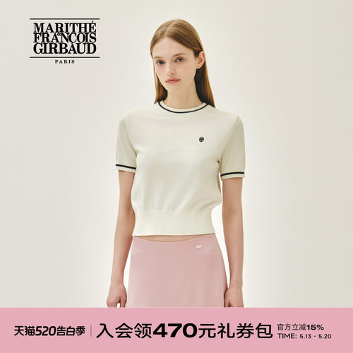 MARITHE女士圆形LOGO短袖针织衫