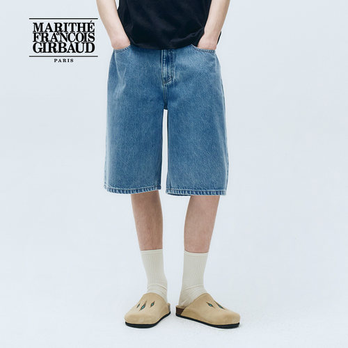 MARITHE男百慕大牛仔短裤休闲