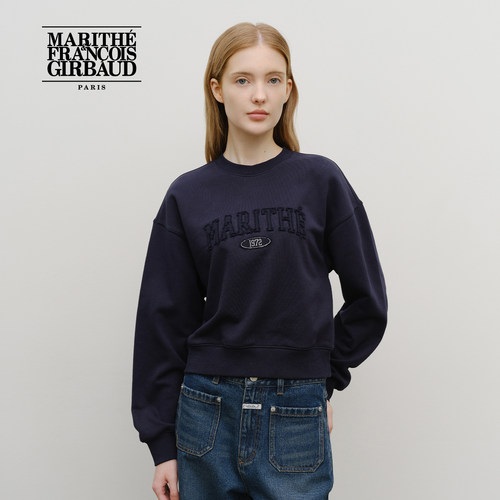 MARITHE女士牛仔贴布LOGO卫衣