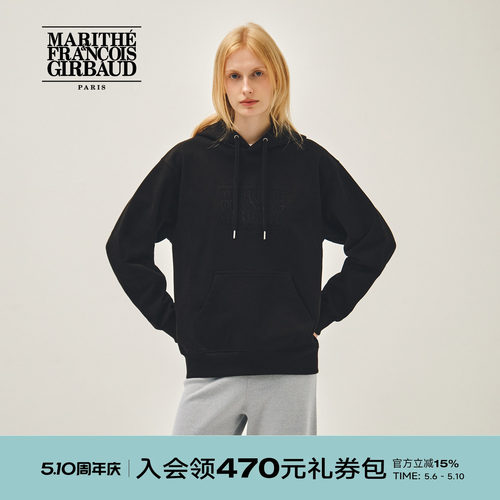 MARITHE经典LOGO刺绣连帽卫衣