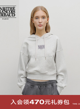 【高允真同款】MARITHE女士经典小LOGO连帽卫衣短款上衣25年秋冬