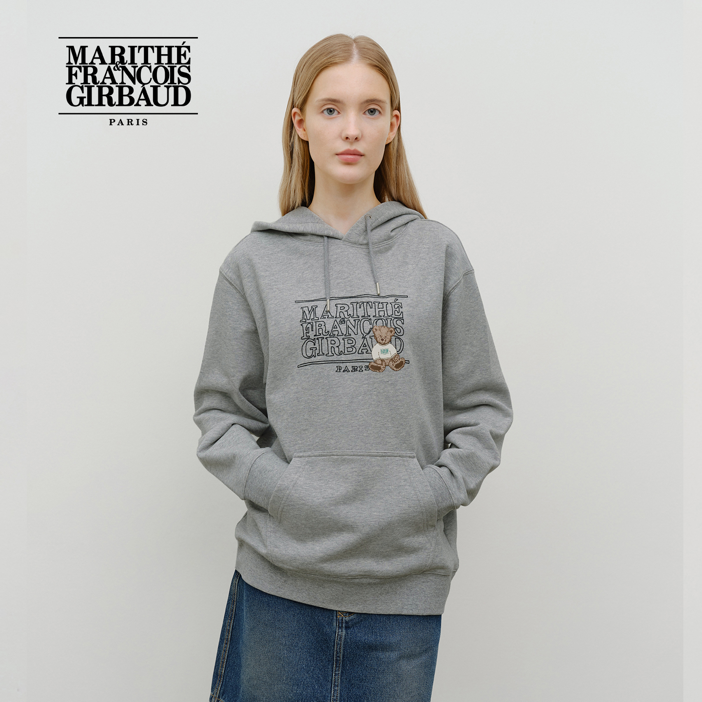 MARITHE涂鸦熊连帽卫衣