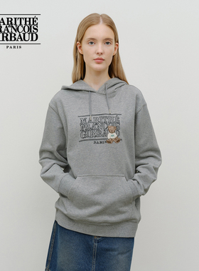 MARITHE涂鸦熊连帽减龄卫衣 男女同款情侣印花上衣2025年秋冬韩系