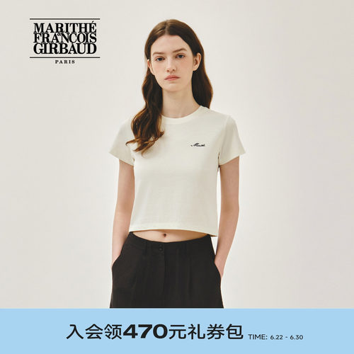 MARITHE女士字母修身短T恤