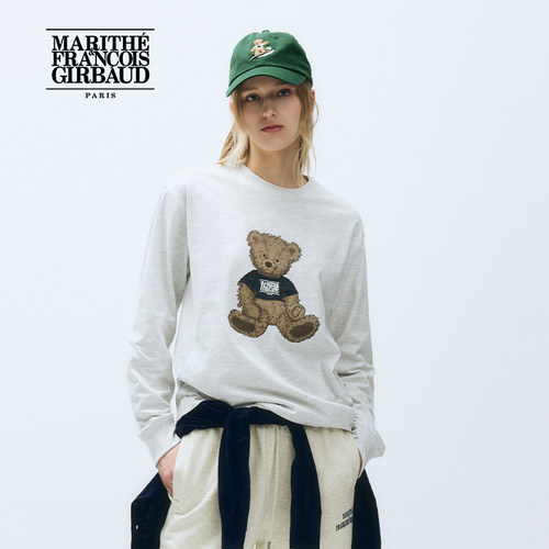 MARITHE涂鸦熊长袖T恤