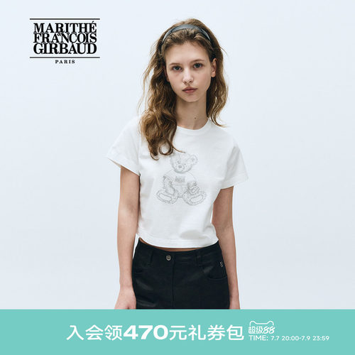 MARITHE女士涂鸦熊短袖T恤