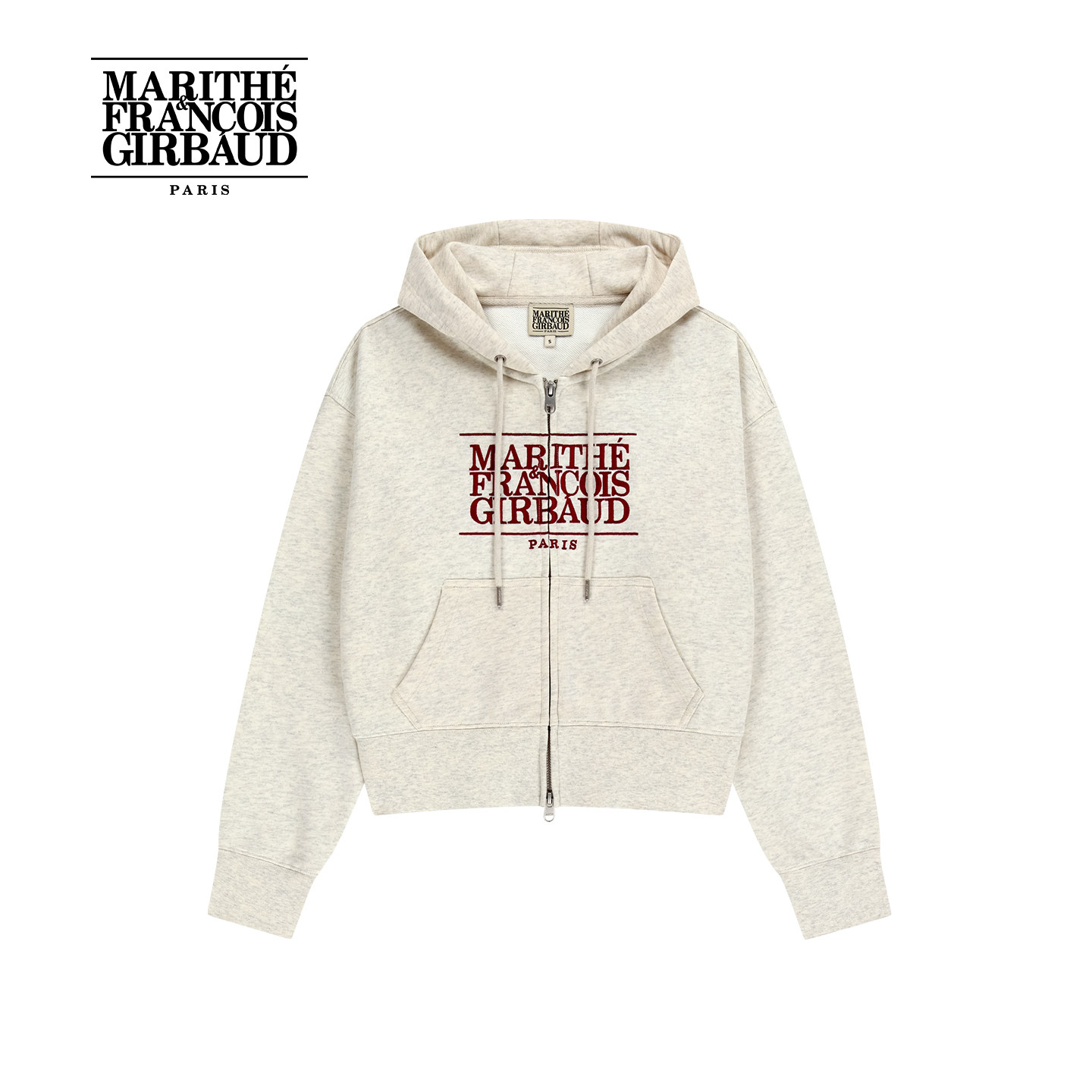 MARITHE女士经典LOGO拉链短卫衣 潮流简约时尚刺绣外套2026年春,女装/女士精品,卫衣/绒衫,淘宝优惠券,粉丝福利购,淘宝优惠卷