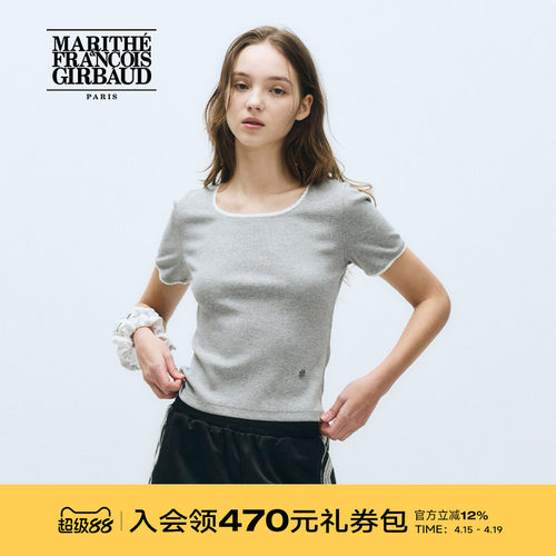 MARITHE女士蕾丝短袖T恤