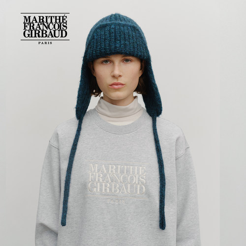 MARITHE经典LOGO护耳毛线帽