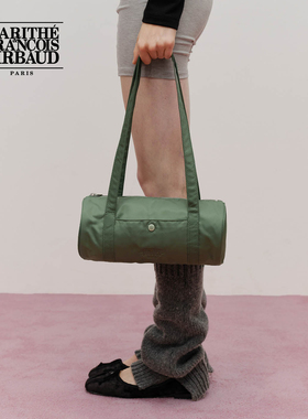 MARITHE经典LOGO迷你旅行包 情侣简约时尚精致刺绣手提桶包2025秋