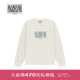 简约休闲圆领上衣2026年春 男女同款 MARITHE裂纹印花LOGO长袖 T恤
