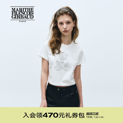 MARITHE女士涂鸦熊短袖T恤